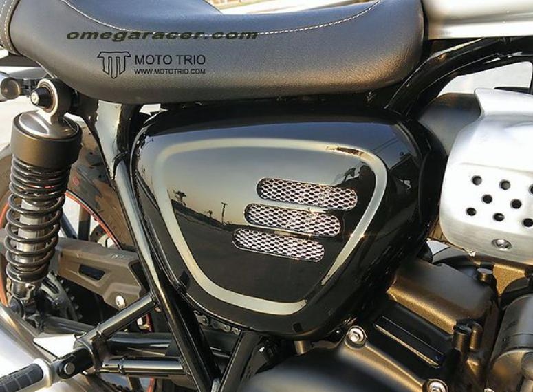 モトトリオ（MotoTrio）水冷 ボンネビル サイドカバー グロスブラック 