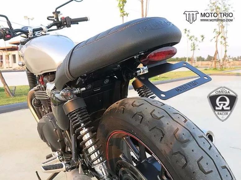 モトトリオ（MotoTrio）ステンレス ヘッドライトブラケット ブラック 