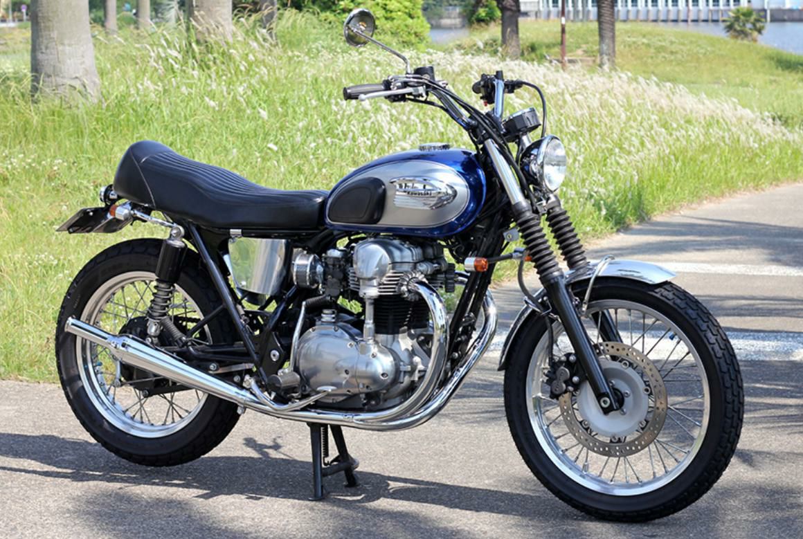 カワサキ W650/400/800 本革シート ブラック モーターロック | バイク