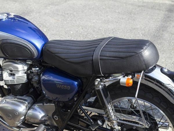 カワサキ W650/400/800 本革シート ブラック モーターロック | バイク 
