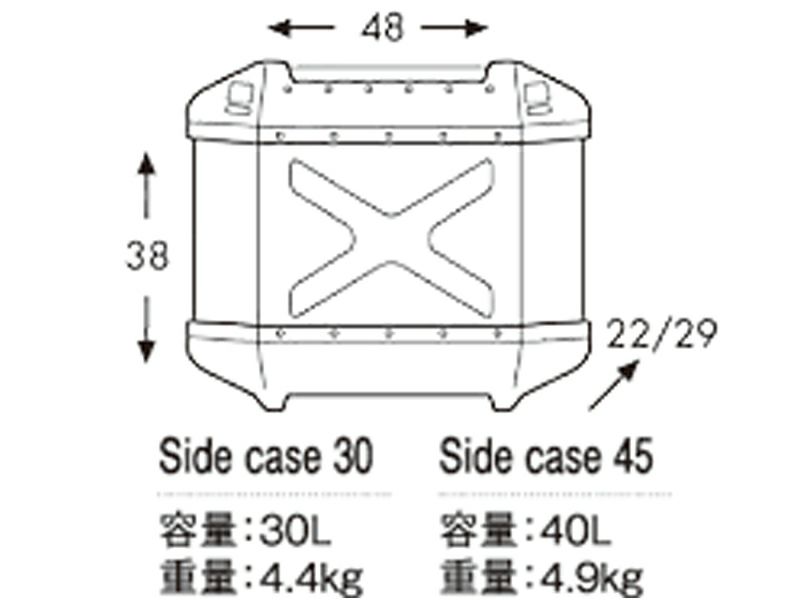 ヘプコ＆ベッカー(HEPCO＆BECKER) XPLORER ブラック サイドケース右 40L-02