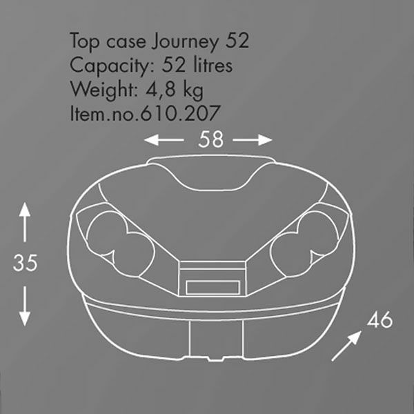 ヘプコ＆ベッカー(HEPCO＆BECKER) JOURNEY トップケース 52 ブラック/アークティック-03