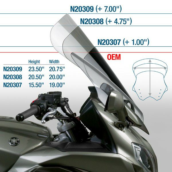 National Cycle VSTREAM ウィンドスクリーン FJR1300 17.25インチ | バイクカスタムパーツ専門店  モトパーツ(MOTO PARTS)