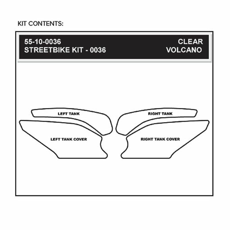 STOMPGRIP トラクションパッド (タンク)キット Ninja250R 08-12(クリア)