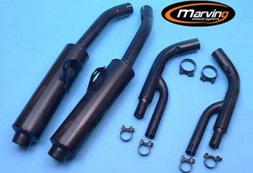 マービング(Marving) デュアルマフラー Cylindrical ブラック EU公道走行認可 GSX-R750 S-2092-NC-01