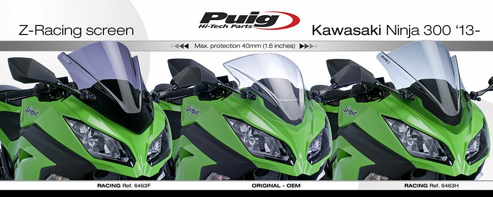 プーチ(Puig) レーシングスクリーン ダークスモーク Ninja250/300 13-17 6463F-02