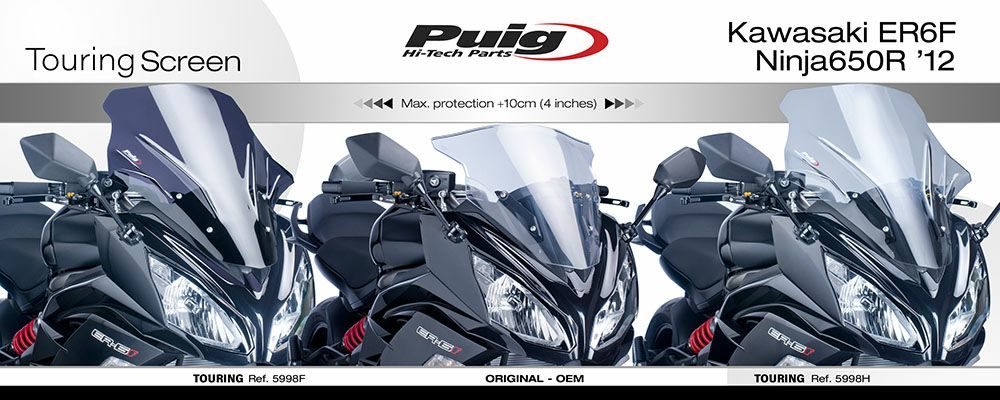 プーチ(Puig) レーシングスクリーン ダークスモーク ER-6f/Ninja650 12-16 5998F-02