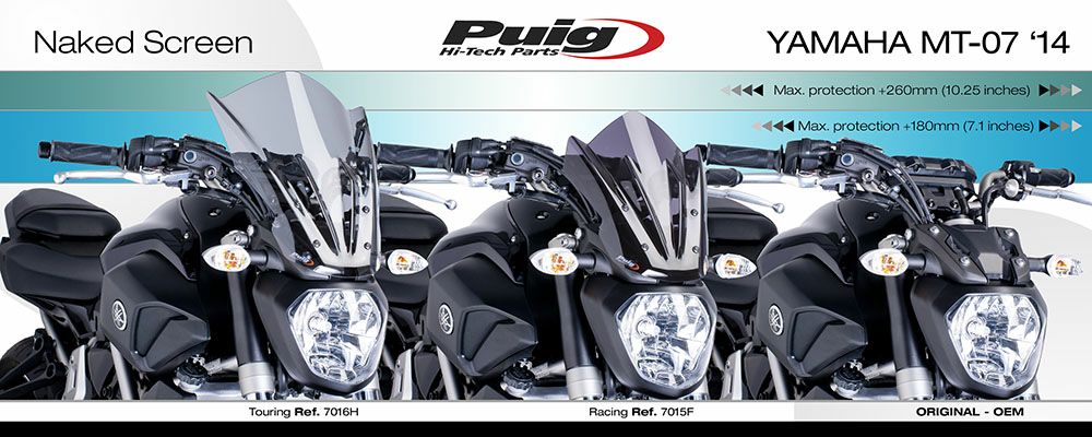 プーチ(Puig) ウィンドシールド NKニュージェネレーション/スポーツ ダークスモーク MT-07 14-17 7015F-02