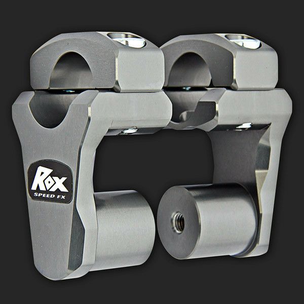 Rox Speeed FX ピボッティングハンドルバーライザー 1-1/8"ハンドル用 2"UP グレイアルマイト-01