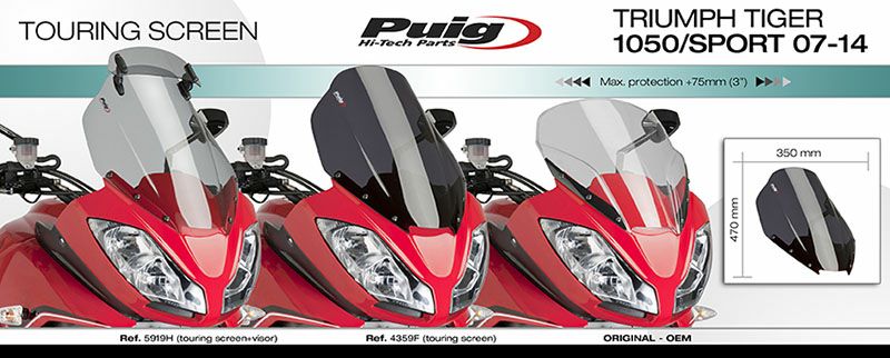 Puig ツーリングスクリーン ダークスモーク タイガー1050 11-14-02