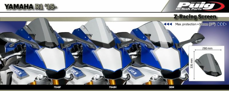 プーチ(Puig) レーシングスクリーン ブルー YZF-R1 15- 7648A | バイク