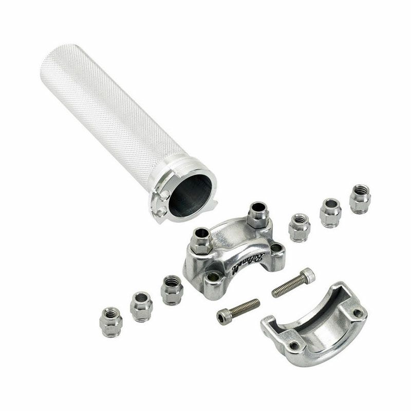 BILTWELL ウィスキースロットルアセンブリ デュアルケーブル 1" ポリッシュ-02