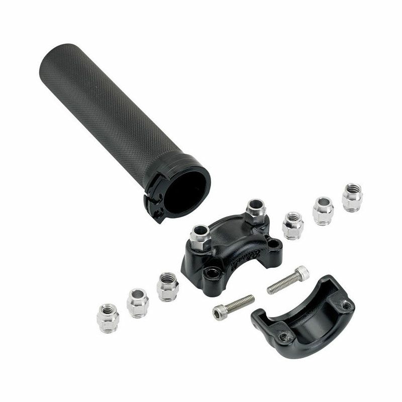 BILTWELL ウィスキースロットルアセンブリ デュアルケーブル 1" ブラック-02