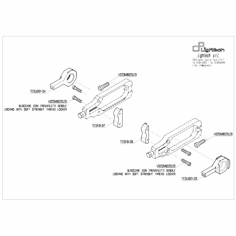 ライテック(Lightech) チェーンアジャスター MT-09 15- TEYA002-03