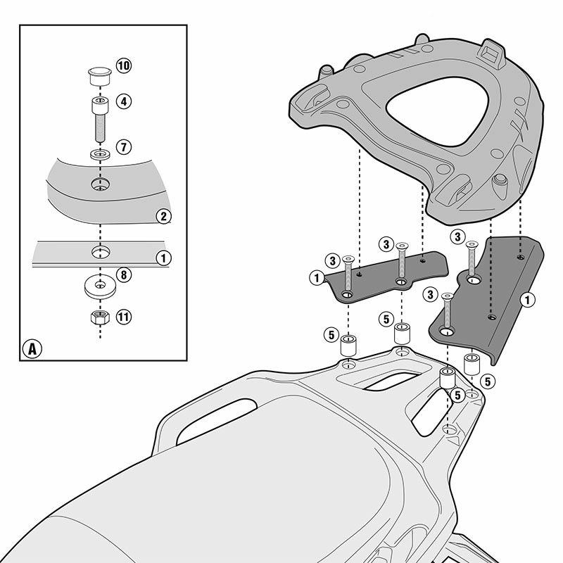 ジビ(GIVI) モノキーケース リアラック Honda VFR1200X クロスツアラーDCT 12-17 SR1110-01