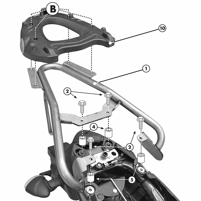 ジビ(GIVI) モノキーケース リアラック Suzuki グラディウス650 09-16 SR121-01