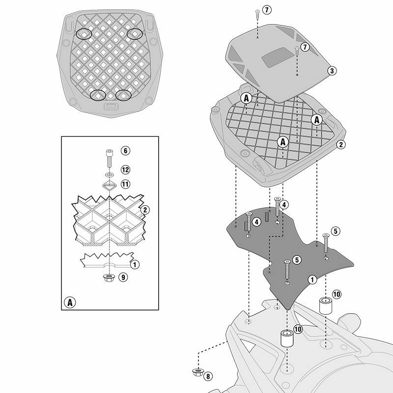 ジビ(GIVI) モノキーケース リアラック Suzuki V-Strom650 12- SR3101-02