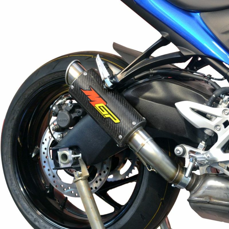 Hotbodies Racing MGP スリップオン・マフラー カーボン/スラッシュカット GSX-S1000/F 15--01