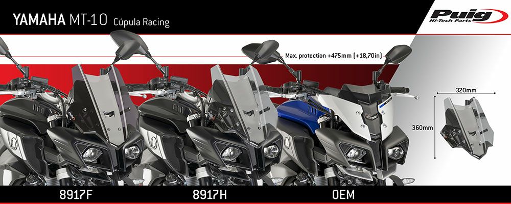 プーチ(Puig) レーシングスクリーン カーボン MT10 8917C-02