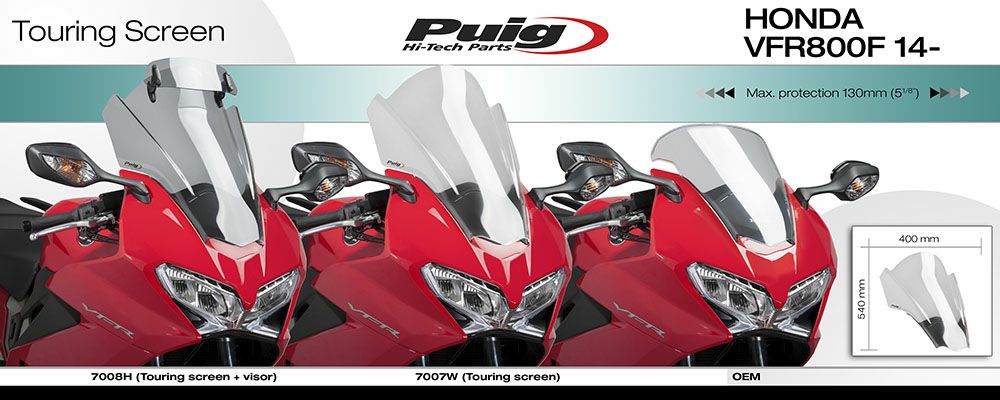 プーチ(Puig) ツーリングスクリーン ダークスモーク VFR800F 7007F-02