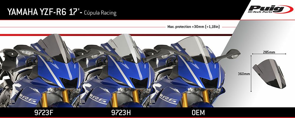 プーチ(Puig) レーシングスクリーン ブルー YZF-R6 17- 9723A-02