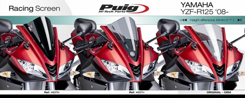 プーチ(Puig) レーシングスクリーン スモーク YZF-R125 4637H | バイク