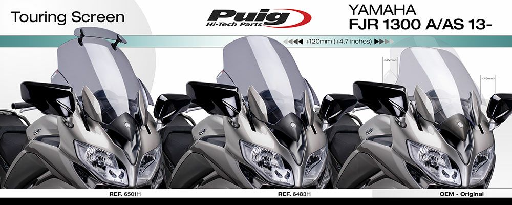 プーチ(Puig) ツーリングスクリーン ダークスモーク FJR1300 13- 6483Ｆ-02