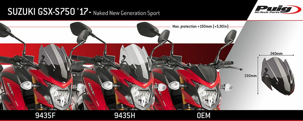 プーチ(Puig) ウィンドシールド NKニュージェネレーション/スポーツ クリア GSX-S750 17- 9435W-02