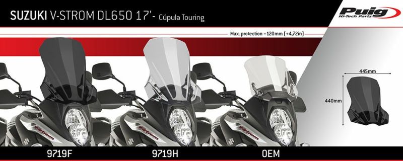 プーチ(Puig) ツーリングスクリーン クリア DL650 V-ストローム 17- 9719W | バイクカスタムパーツ専門店 モトパーツ(MOTO  PARTS)