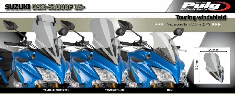 プーチ(Puig) ツーリングスクリーン クリア GSX-S1000F 15- 7640W | バイクカスタムパーツ専門店 モトパーツ(MOTO  PARTS)