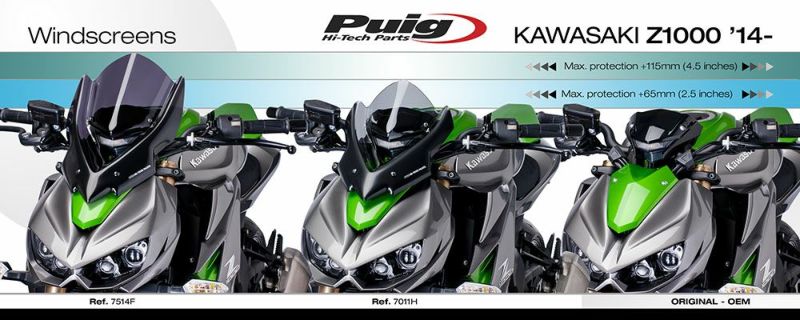 プーチ(Puig) ツーリングスクリーン グリーン Z1000 14- 7514V | バイクカスタムパーツ専門店 モトパーツ(MOTO PARTS)