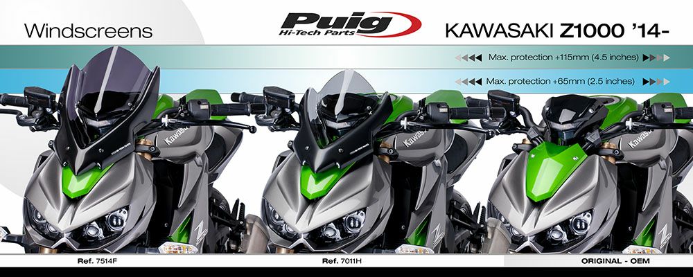 プーチ(Puig) ツーリングスクリーン ブラック Z1000 14- 7514N 