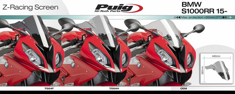 プーチ(Puig) レーシングスクリーン ダークスモーク S1000RR 15- 7564F | バイクカスタムパーツ専門店 モトパーツ(MOTO  PARTS)