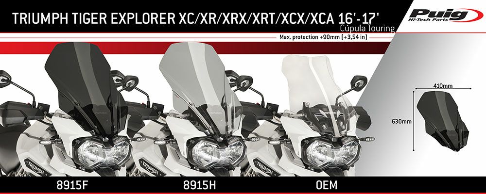 プーチ(Puig) ツーリングスクリーン ダークスモーク タイガーエクスプローラー 16-17 8915F-02