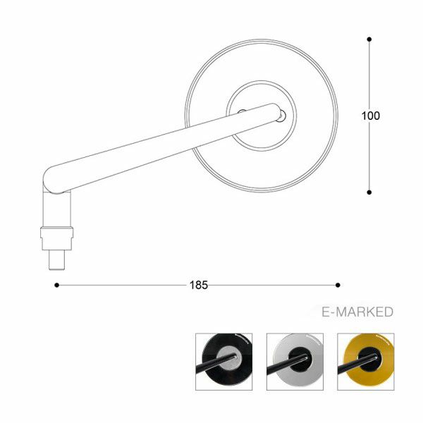 バラクーダ(Barracuda) 汎用ハンドルバーマウントミラー SKIN-S ゴールド SKIN-S/O-03