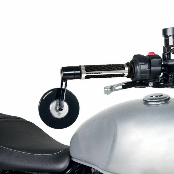 バラクーダ(Barracuda) 汎用バーエンドミラー SKIN-Sバーエンド ブラック SKIN-S/BAR END-02