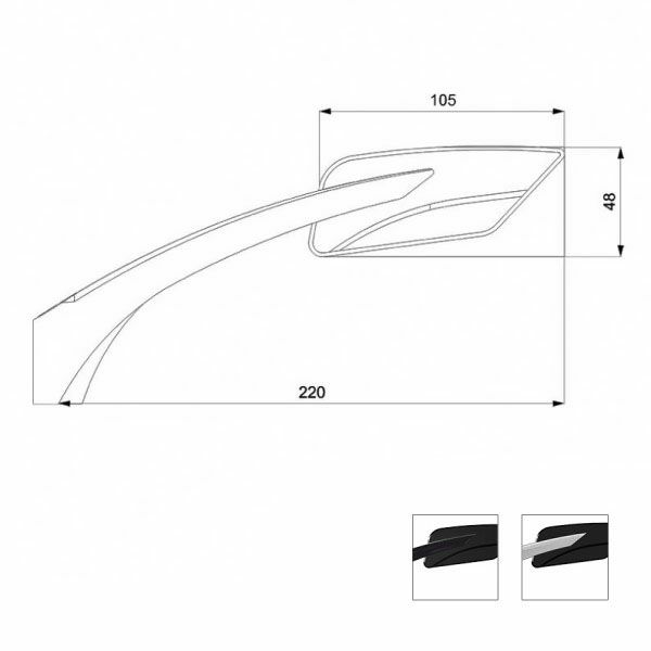 バラクーダ(Barracuda) 汎用ハンドルバーマウントミラー E-VERSION ブラック E-VERSION-03