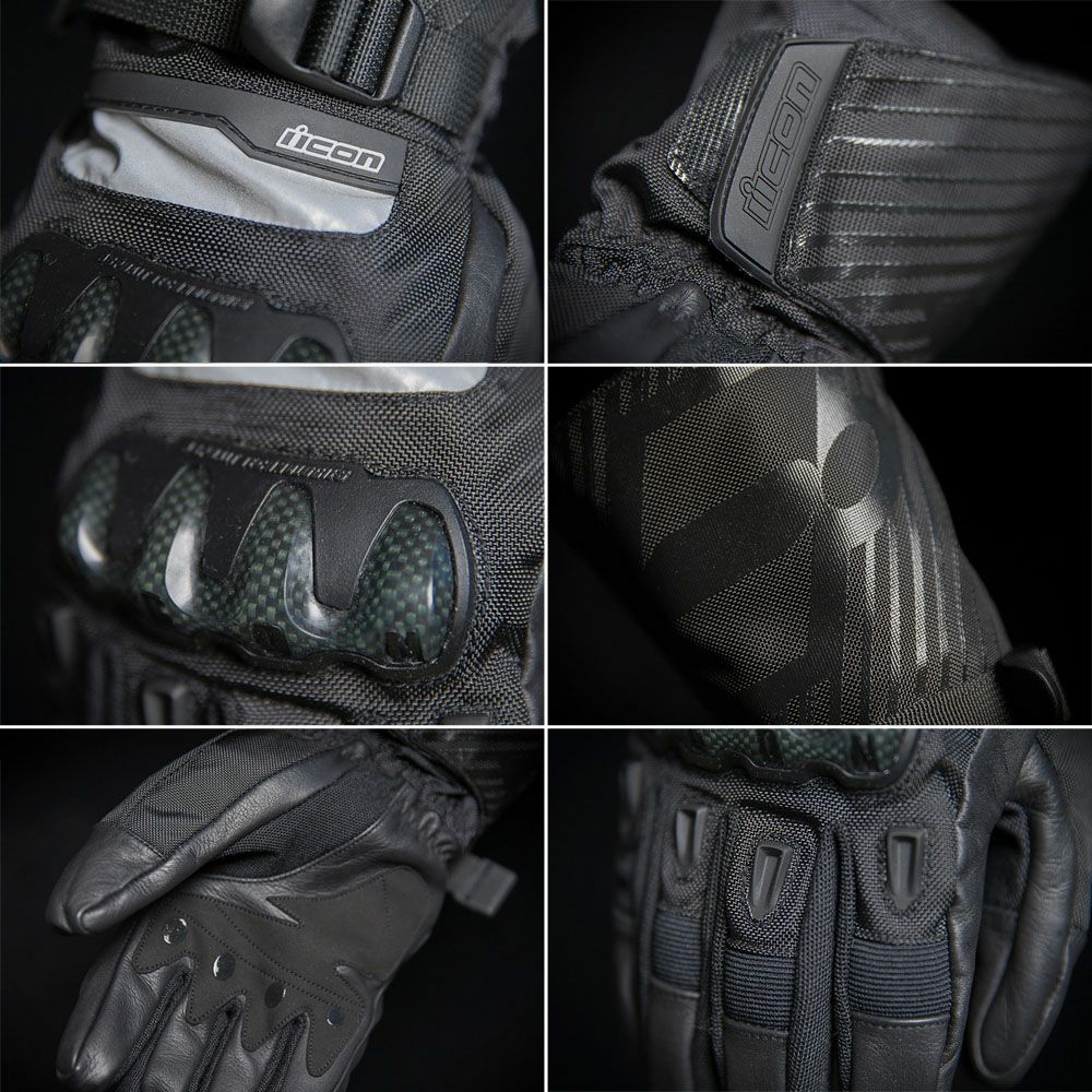 ICON メンズ PATROL CE ウォータープルーフグローブ ブラック-03