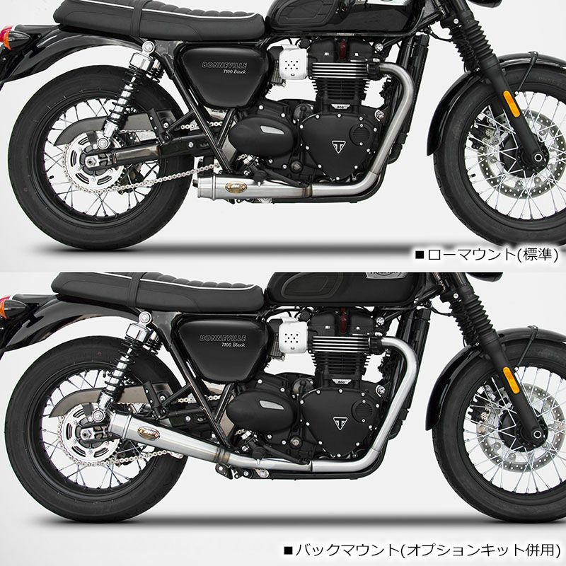 ZARD マフラー 2-2 フルキット キープOEMキャタライザー/レース TRIUMPH ボンネビルT100/T120 16-20 |  バイクカスタムパーツ専門店 モトパーツ(MOTO PARTS)