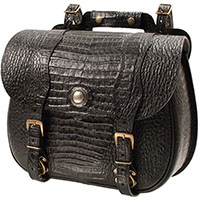 デグナー (DEGNER) SB-24CR-BK クロコダイル柄レザーサドルバッグ ブラック-01