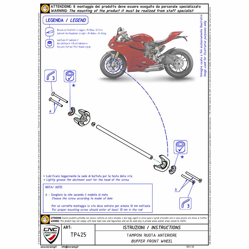 CNC Racingフロントアクスルプロテクター ブラック 1098/1299 ディアベル他 TP425B-02