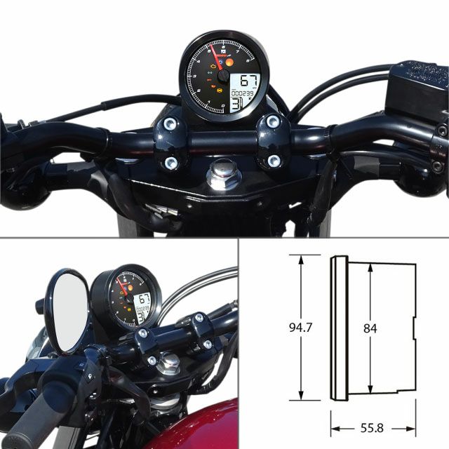 KOSO NORTH AMERICA TNT-B マルチファンクションメーター XVS950 Bolt | バイクカスタムパーツ専門店  モトパーツ(MOTO PARTS)