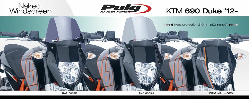 プーチ(Puig) スポーツスクリーン ダークスモーク 690Duke/R 12-17 6009F-02