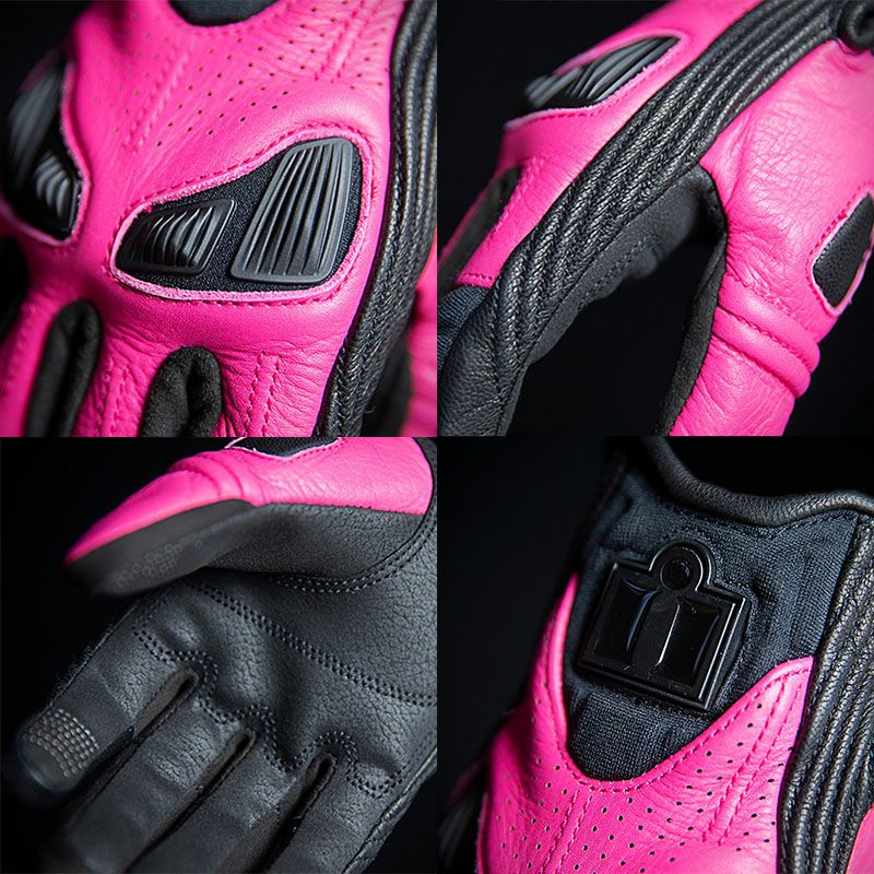 ICON レディース AUTOMAG2 グローブ ピンク-03