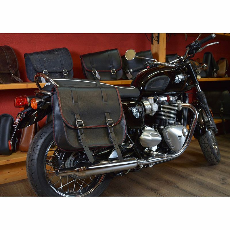 エンズクォイオ(Endscuoio) Big Ben レッドステッチ サイドバッグ 右側 トライアンフ-02