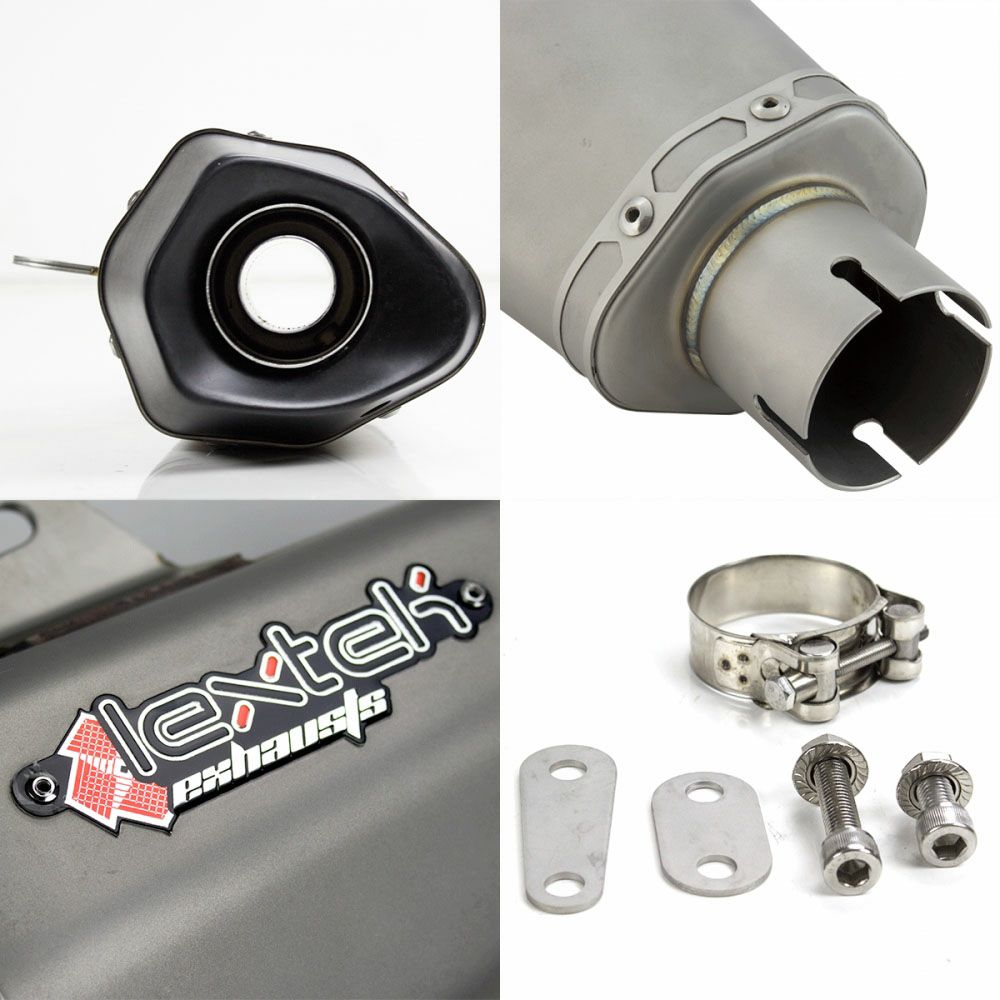 Lextek 汎用 ステン/カーボンチップ ヘキサゴナルサイレンサー 右-03