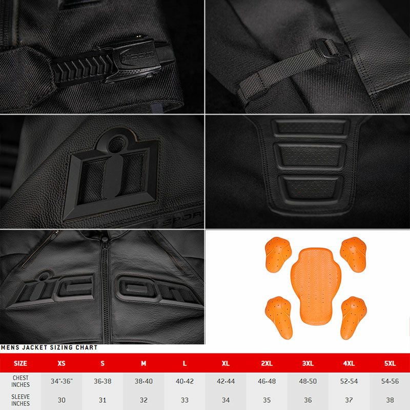 ICON メンズ CONTRA2 レザージャケット ブラック-03