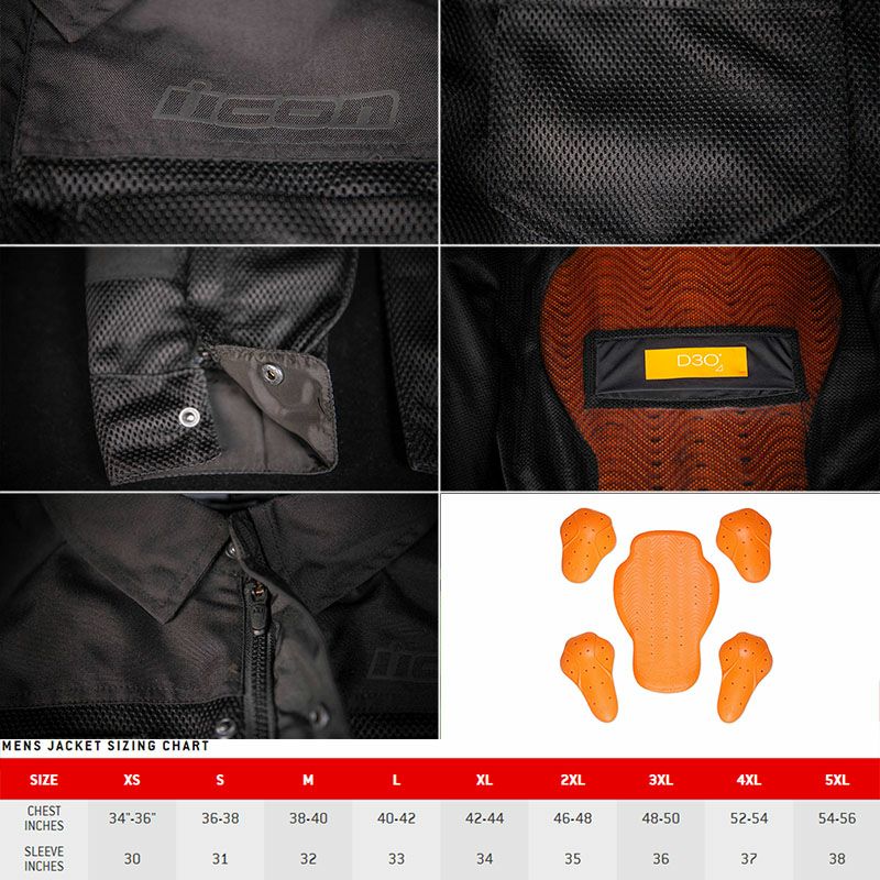 ICON メンズ Upstate ライディングシャツ ブラック-03