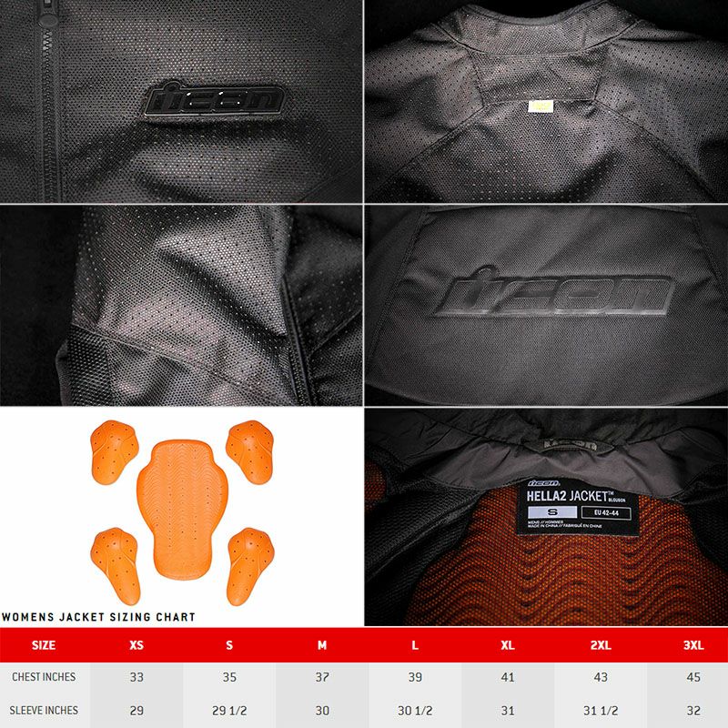 ICON レディース Hooligan PERF ジャケット ブラック-03