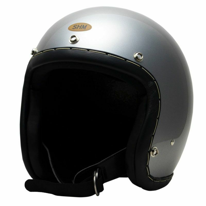 SHM ハンドステッチ ジェットヘルメット Lot-101 シルバー/ブラック | バイクカスタムパーツ専門店 モトパーツ(MOTO PARTS)